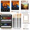 Paint Set, Acrylic Paint Canvas Set, 34 PCS Painting Kit with 18 Acrylic Paints, 4 Canvas Panels, Drawing Pad, Wood Easel, Ideal for Art Lovers and Creative Painting